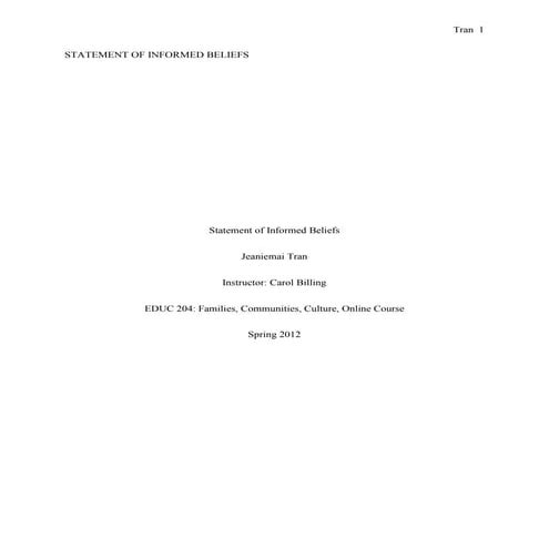 Statement of Beliefs