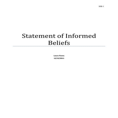 Statement of informed beliefs