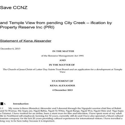 Statement of kena alexander