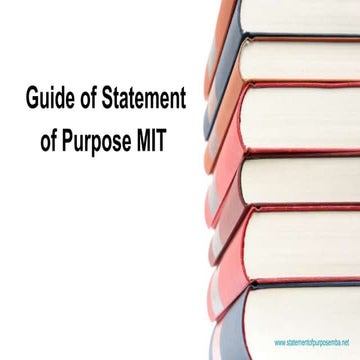 Guide of Statement of Purpose MIT