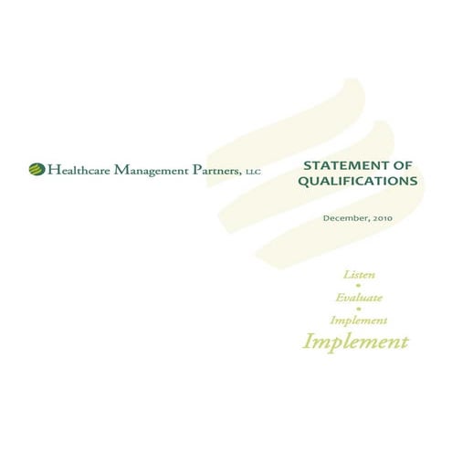 Healthcare Management Partners: Statement of qualifications | PDF