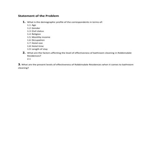 Statement of the problem | PDF