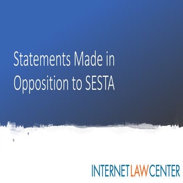Statements Made in Opposition to SESTA
