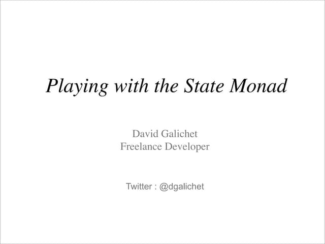 Introducing Monads and State Monad at PSUG