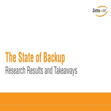 Survey Results: The State of Backup