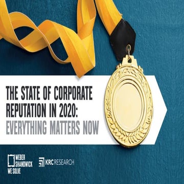 The State of Corporate Reputation in 2020: Everything Matters Now
