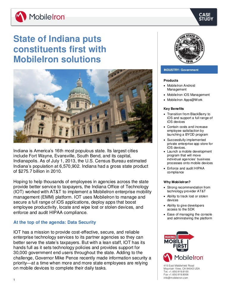 State of indiana case study
