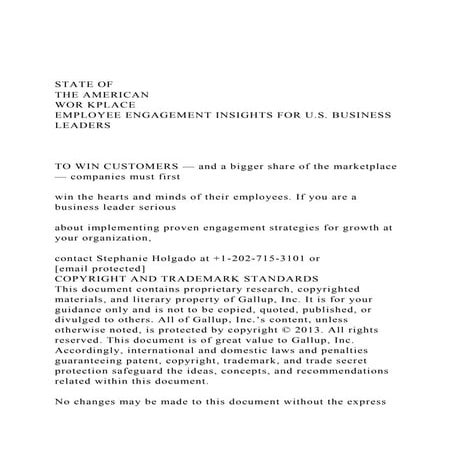 STATE OF THE AMERICAN WOR KPLACEEMPLOYEE ENGAGEMENT INSI.docx