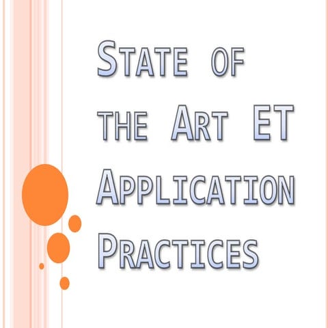 State of the art et application practices