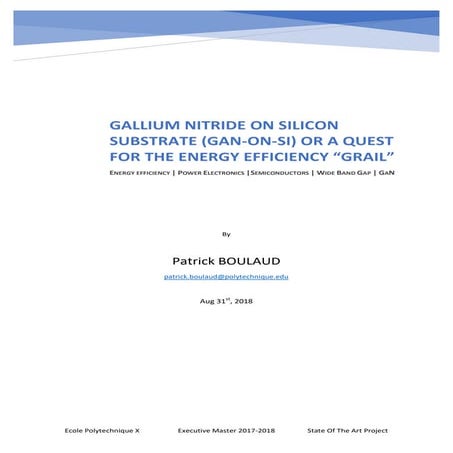 State of the art   GAN on Silicon  - the grail of power electronics