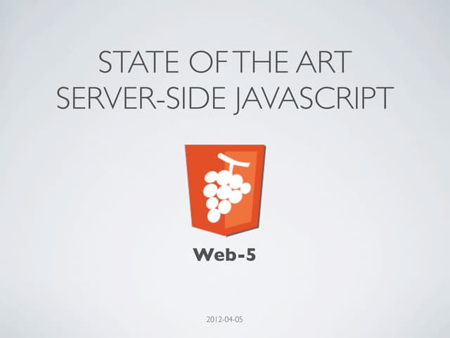 State of the art - server side Java...