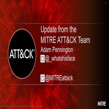 Update from the MITRE ATT&CK Team