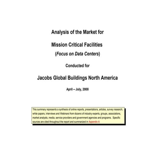 State Of The Market   Mission Critical Facilities