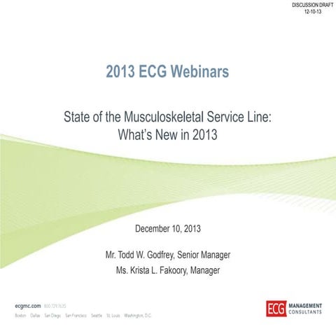 State of the Musculoskeletal Service Line: What's New in 2013 and Beyond?