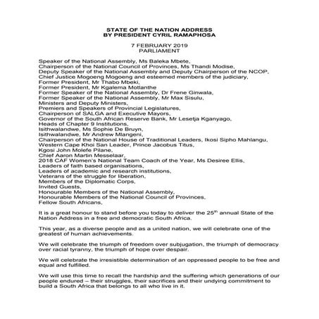 State of the Nation Address 2019 