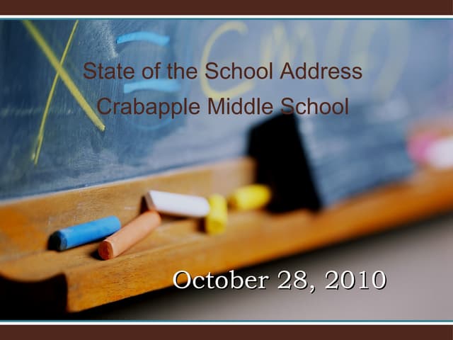 CMS State of the School Address 2010