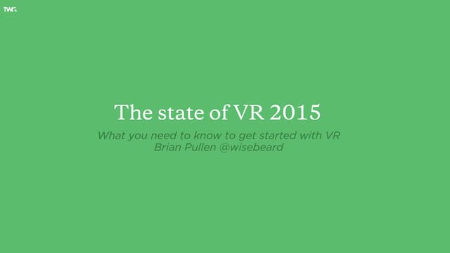 The State of Virtual Reality