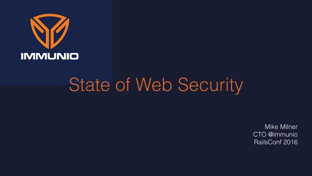 State of Web Security RailsConf 2016