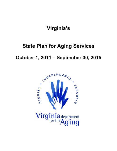 State Plan For Aging 2011-2015