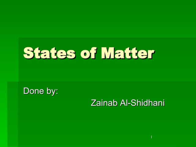 matter states