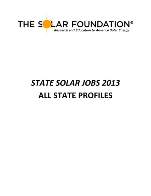 State Solar Jobs 2013: All State Pr...