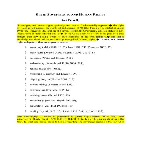 State soverignity and human rights