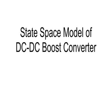 State Space Model of DC-DC Boost Converter