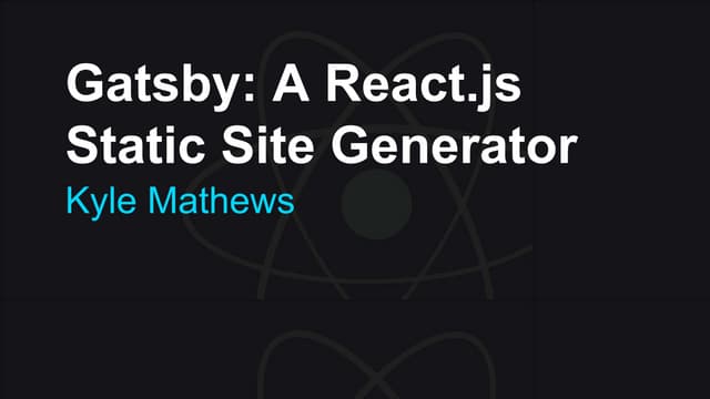 Presentation on Gatsby to SF Static Web Tech Meetup