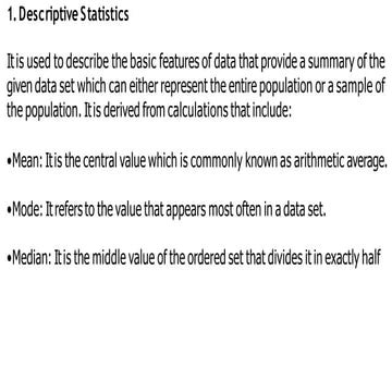 working with basic statistical function.