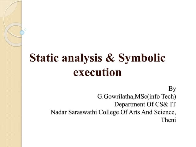 Static analysis
