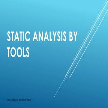 Static analysis by tools
