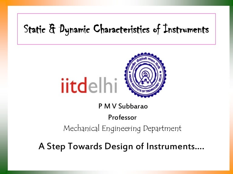 Static and dynamic characteristics of instruments