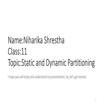 Comprehensive Overview of Static and Dynamic Memory Partitioning in ...