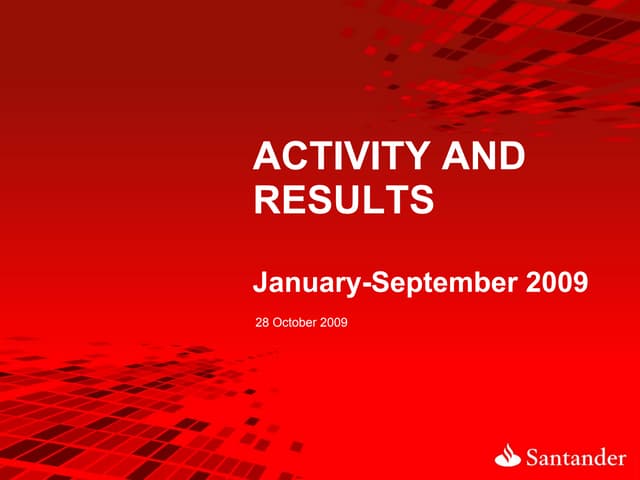 Q3 2009 Earning Report of Banco Santander S.A.