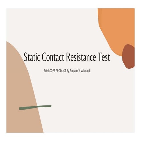 Static Contact Resistance Test Kit - SCOPE Product | PDF