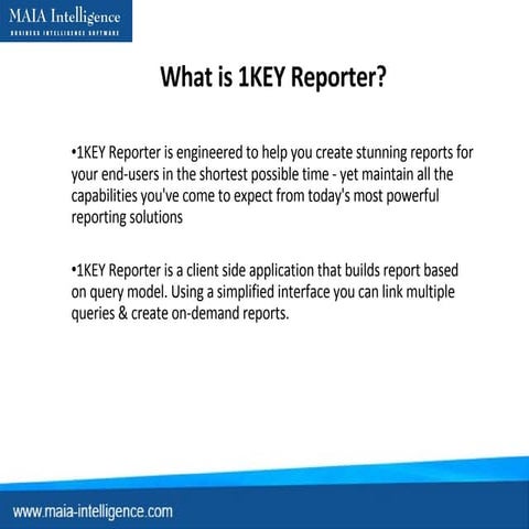 Become BI Architect with 1KEY Agile BI Suite - Static Reports
