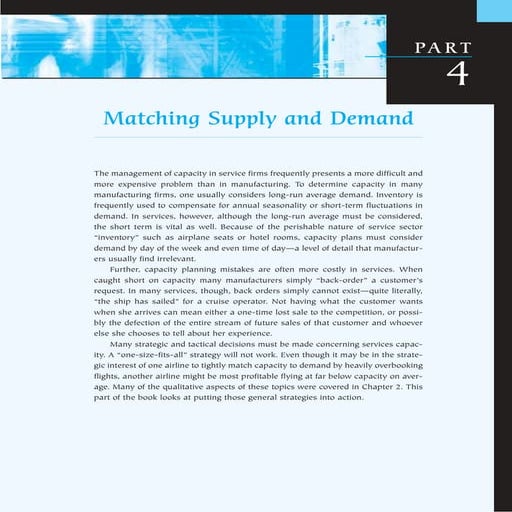 Matching Supply and Demand