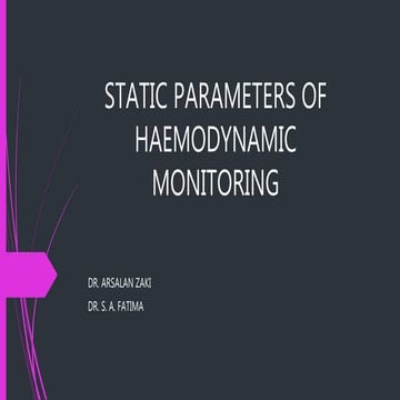 Static parameters of_haemodynamic_monitoring