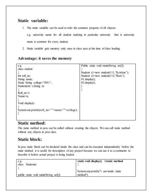Static  variable
