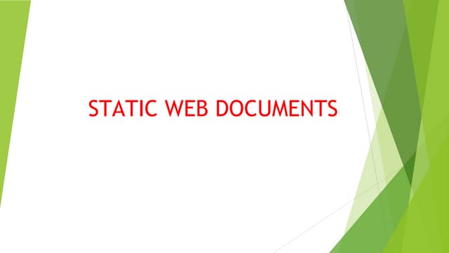 Static web documents 