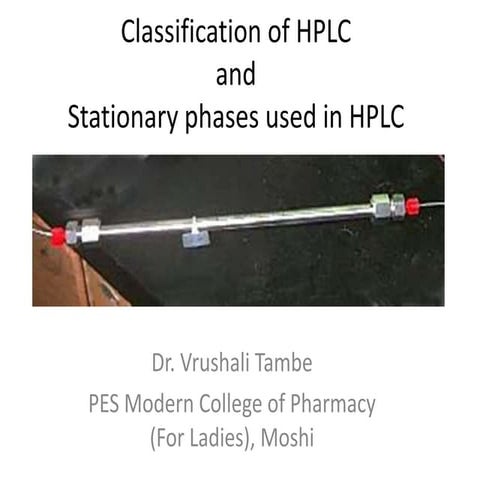 Stationary phases, tubings used in HPLC