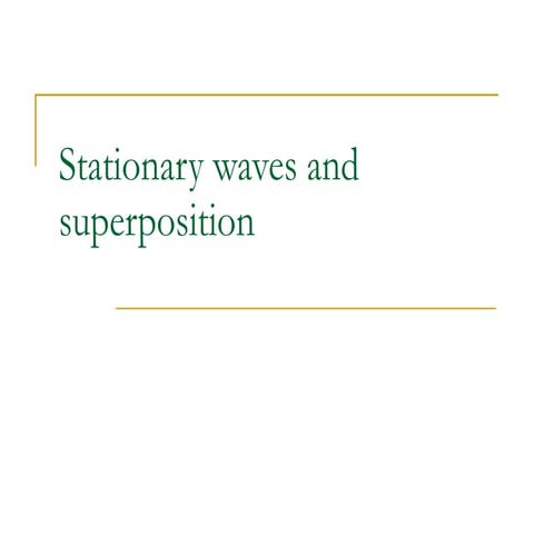 Stationary Waves And Superposition