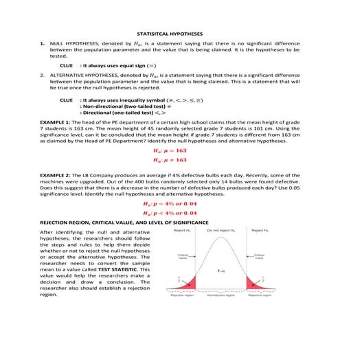 Statisitcal hypotheses module06