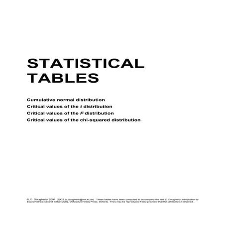 Statistial tables