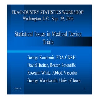 Statistical Issues In Medical Devic...