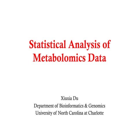 Statistical analysis