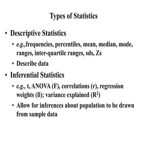 statistical analysis for data analtics for students | PPT