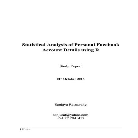 Statistical analysis of facebook using r