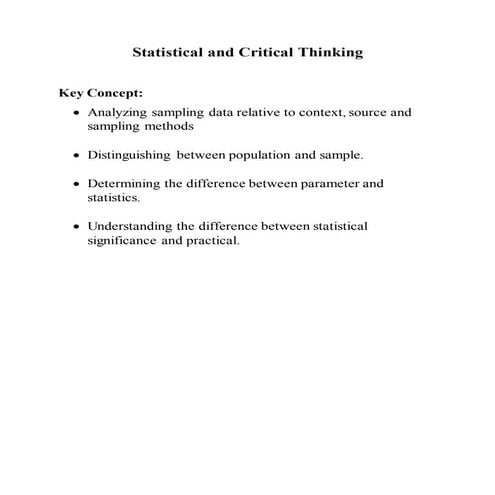 1.1 statistical and critical thinking | PPTX