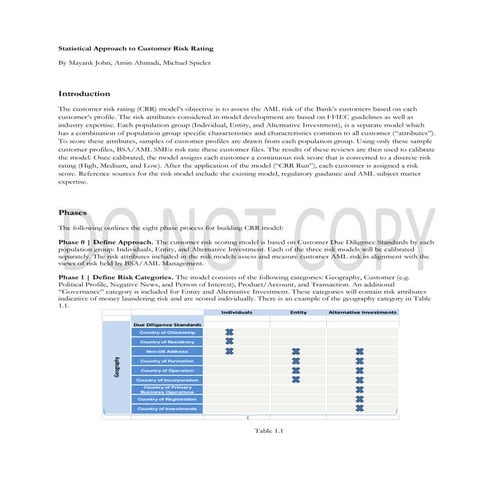 Statistical Approach to CRR